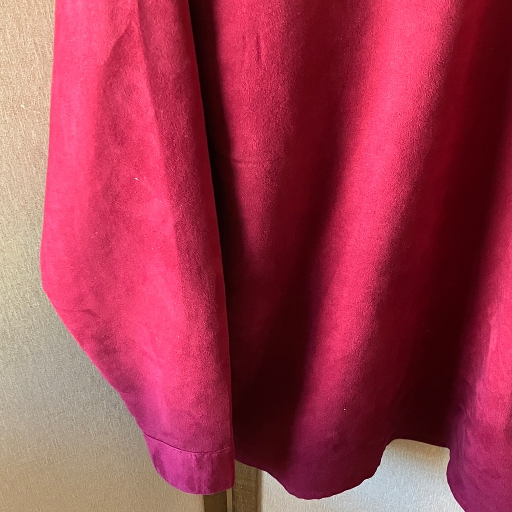 Cherokee Deep Red suede like ladies blouse large - Picture 13 of 14
